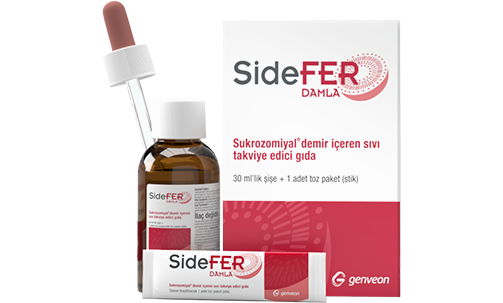 Sidefer Damla Demir İçeren Sıvı 30Ml lık Şişe+ 1 Toz Paket